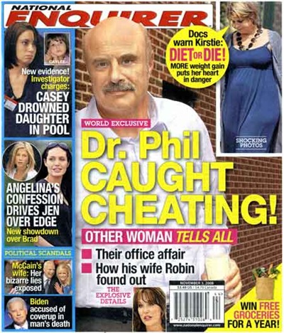 phil dr cheating caught enquirer his national 2008 wife affairs alleged client having office year old bikini model
